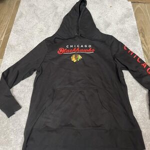 Chicago Blackhawks Hoodie Mens 2XL Black NHL Hockey Fanatics Pullover Sweatshirt